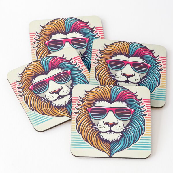 Item preview, Minimalist Lion with 80s Sunglasses designed and sold by Genady.