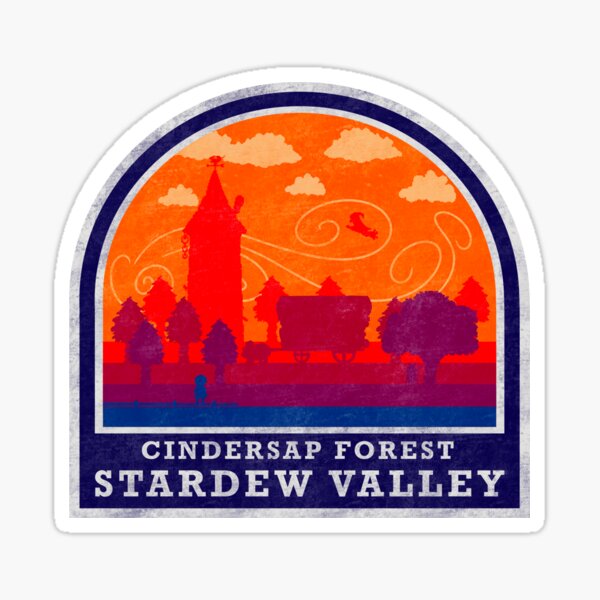 Aperçu de l'œuvre Autocollant Forêt de Cindersap de Stardew Valley créée et vendue par Remi's Stickers.