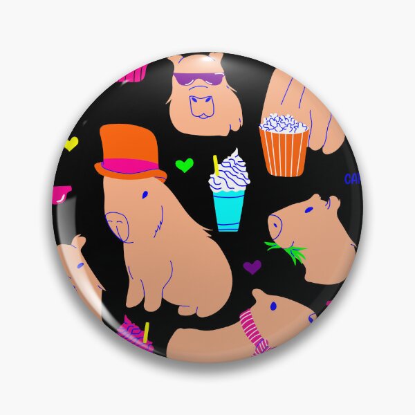 Item preview, cute capybara funny animal black  designed and sold by Gossip Rag.