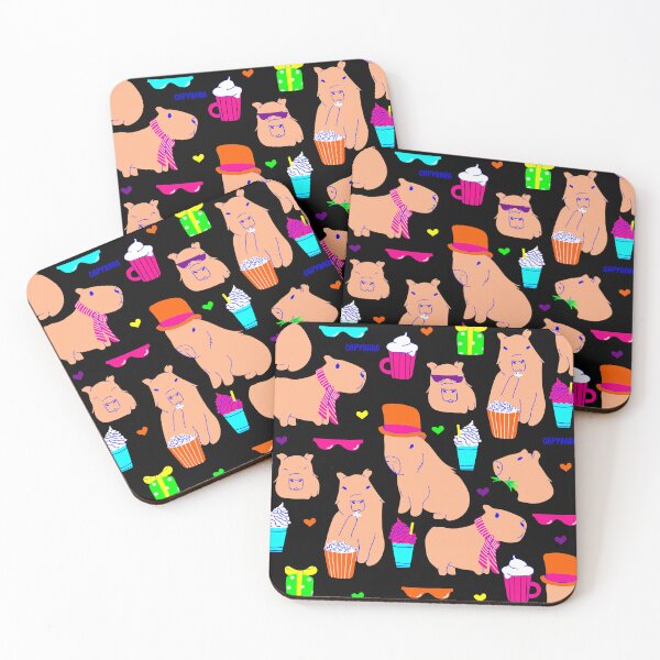 Item preview, cute capybara funny animal black  designed and sold by Gossip Rag.