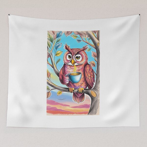 Item preview, Coffee Lover Owl designed and sold by Designfs.