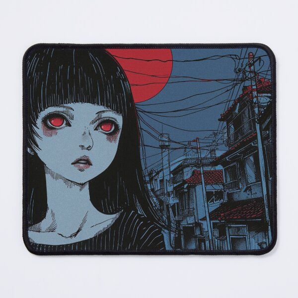 Item preview, blue citynight – psychedelic anime manga girl panorama designed and sold by ForsakenFrames.