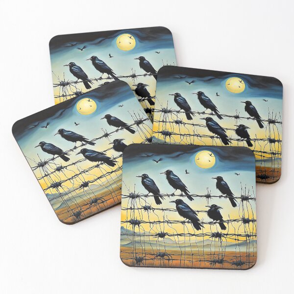 Item preview, Crows on barbed fence 1 designed and sold by George Hutton Hunter.