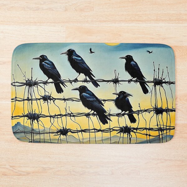 Item preview, Crows on barbed fence 1 designed and sold by George Hutton Hunter.