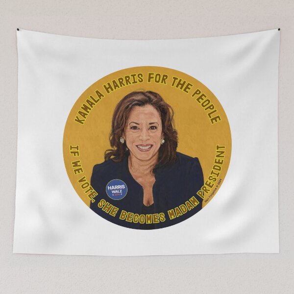 Item preview, Kamala Harris for The People - If we vote, She Becomes Madam President. In Brown and Yellow. designed and sold by Neil Feigeles.