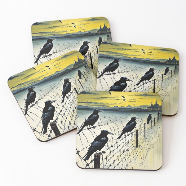Item preview, Crows on barbed fence 2 designed and sold by George Hutton Hunter.