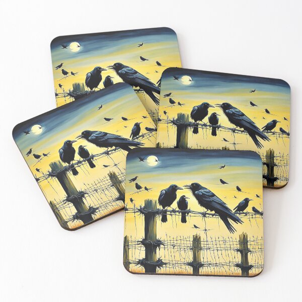 Item preview, Crows on barbed fence 3 designed and sold by George Hutton Hunter.