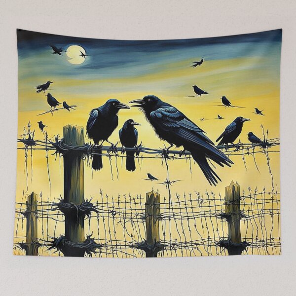 Item preview, Crows on barbed fence 3 designed and sold by George Hutton Hunter.