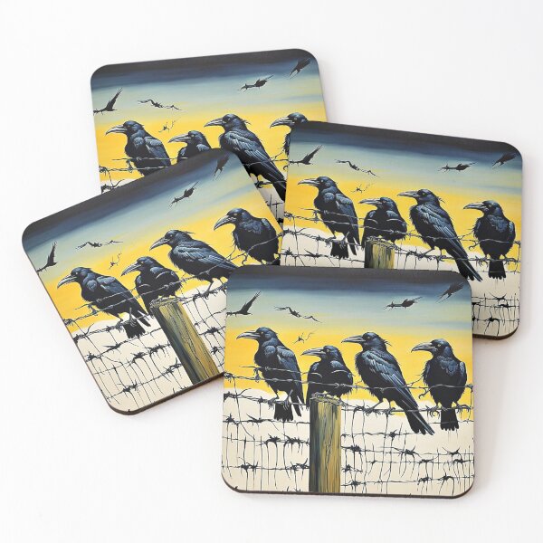 Item preview, Crows on barbed fence 4 designed and sold by George Hutton Hunter.