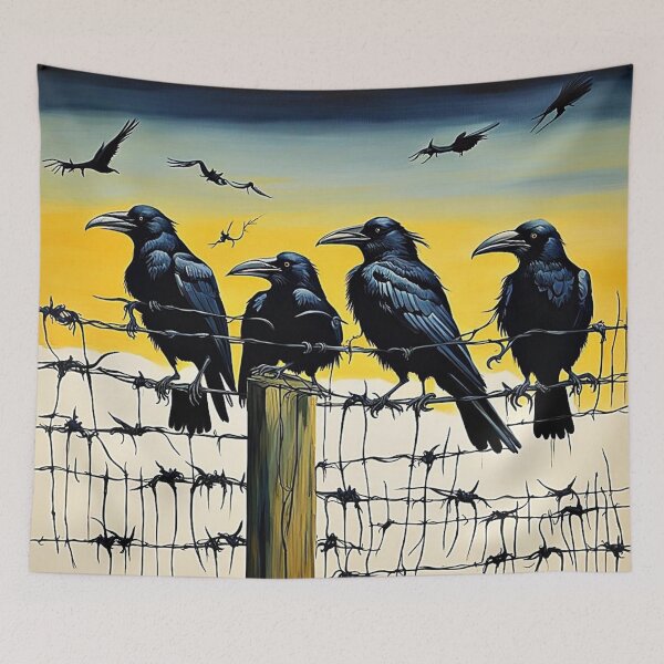 Item preview, Crows on barbed fence 4 designed and sold by George Hutton Hunter.