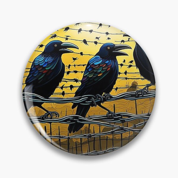 Item preview, Crows on barbed fence 5 designed and sold by George Hutton Hunter.