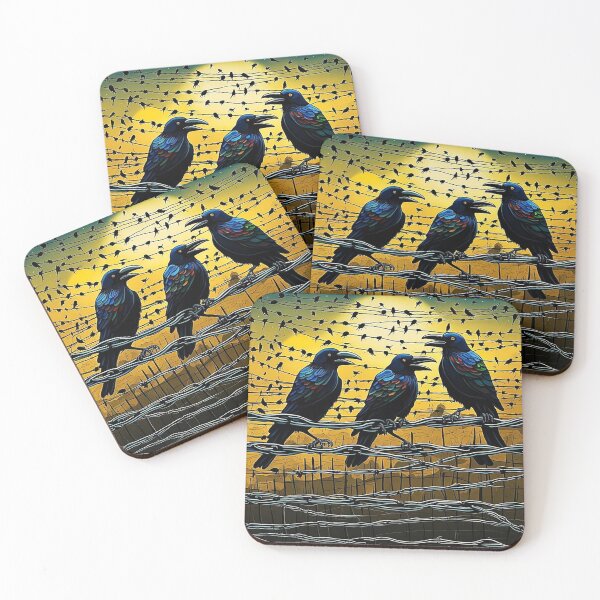 Item preview, Crows on barbed fence 5 designed and sold by George Hutton Hunter.
