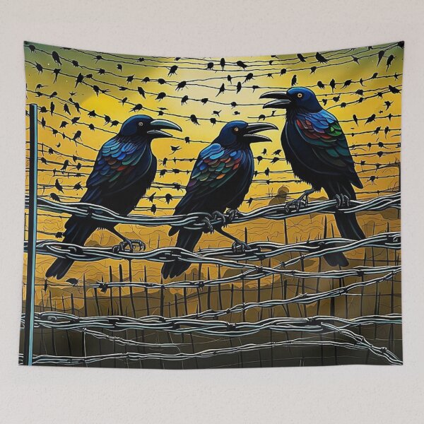 Item preview, Crows on barbed fence 5 designed and sold by George Hutton Hunter.