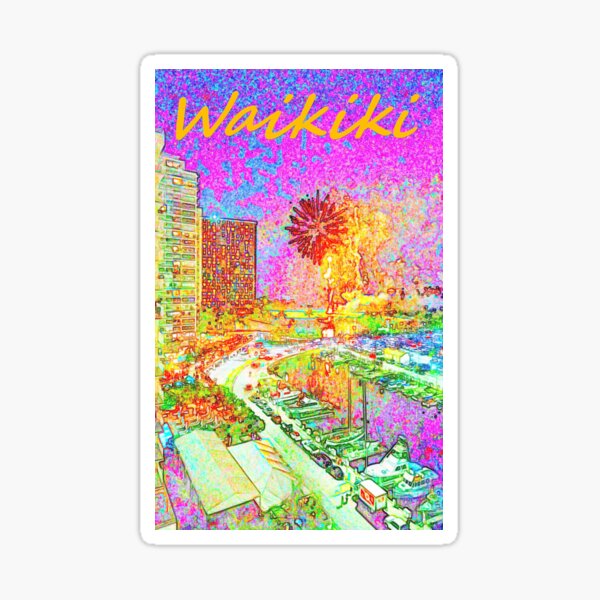 Friday night fireworks at Hilton Lagoon V Sticker