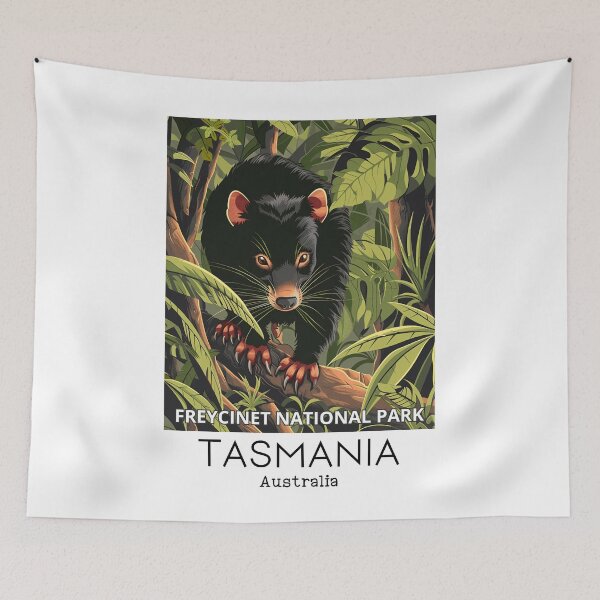 Item preview, A Vintage Travel Illustration of a Tasmanian Devil in Freycinet National Park - Australia  designed and sold by GoodOldVintage.