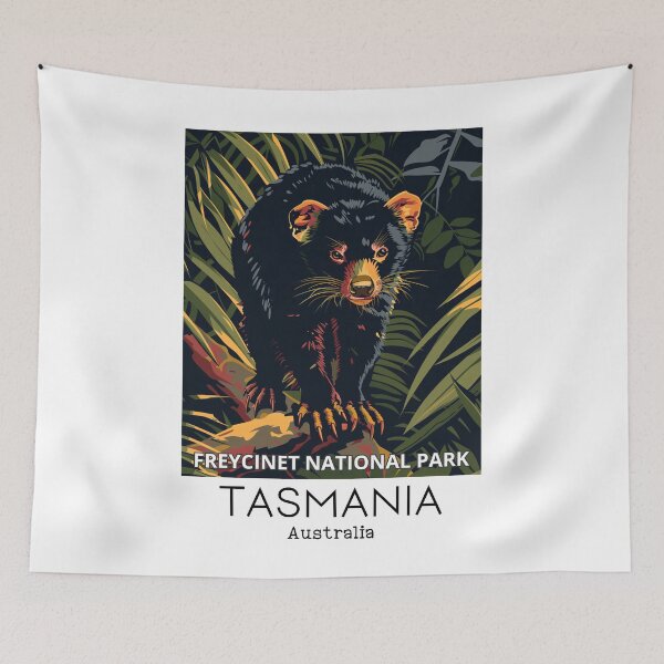 Item preview, A Vintage Travel Illustration of a Tasmanian Devil in Freycinet National Park - Australia  designed and sold by GoodOldVintage.