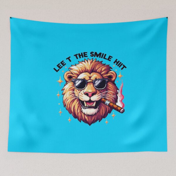 Item preview, The Attitude Lyon - Let The Smile Hit Pixelart designed and sold by SilverLook48.