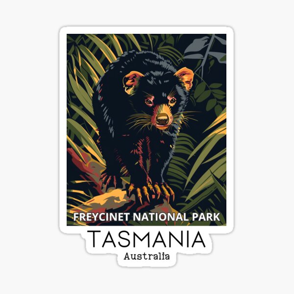 Item preview, A Vintage Travel Illustration of a Tasmanian Devil in Freycinet National Park - Australia  designed and sold by GoodOldVintage.