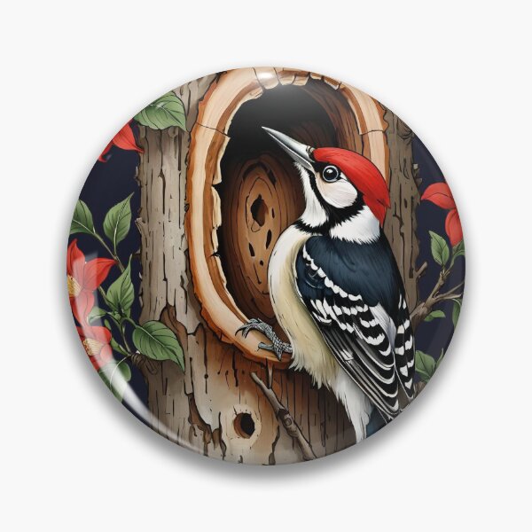 Item preview, Woodpecker building his home designed and sold by Ciervo Primavera.