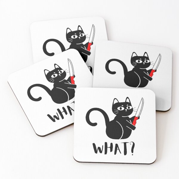 Item preview, cute Cat What Black Cat, Murderous Cat With Knife Shirts designed and sold by  pastel pep .