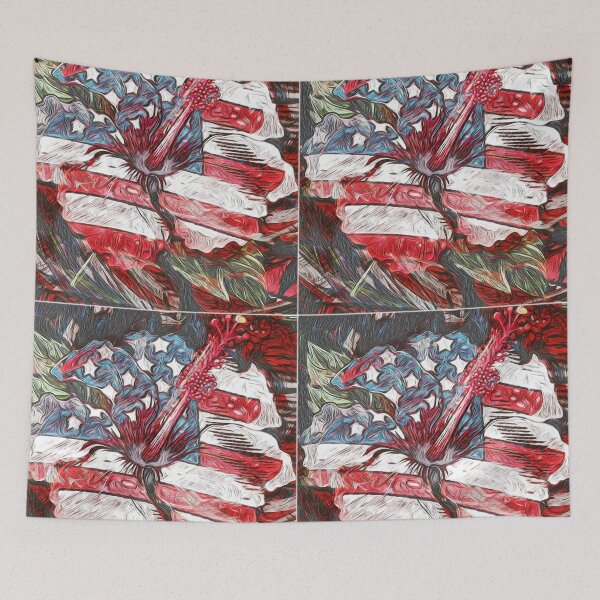 Item preview, United States of America Hibiscus designed and sold by Hen-C-Art.