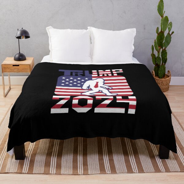 Item preview, Trump 2024 retro Bigfoot on American flag designed and sold by PerkyParakeet.