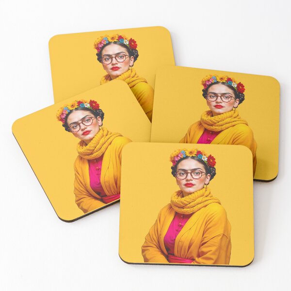 Item preview, Frida kahlo  yellow  knitted scarf  designed and sold by TeeARTHY.