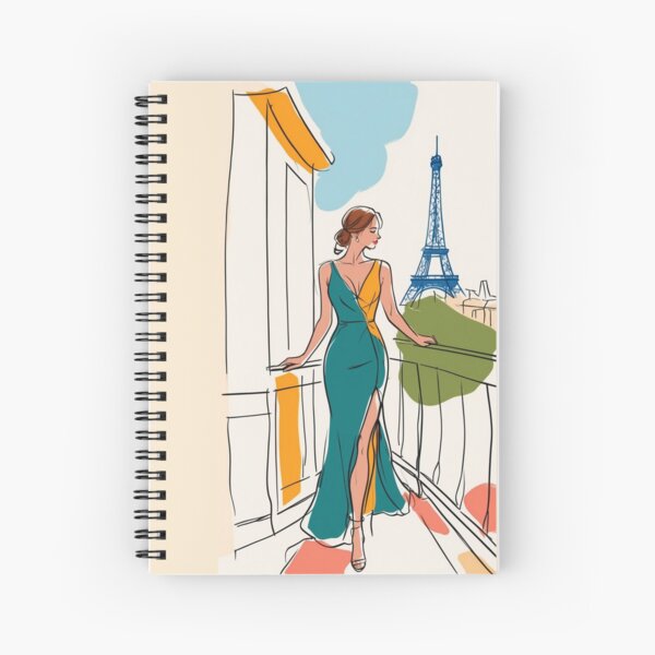 Item preview, Stylish Woman with Eiffel Tower Paris Line Art  designed and sold by PickInsight.