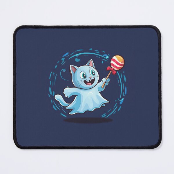 Item preview, cute ghost-cat with lollipop designed and sold by Ciasteczko9.
