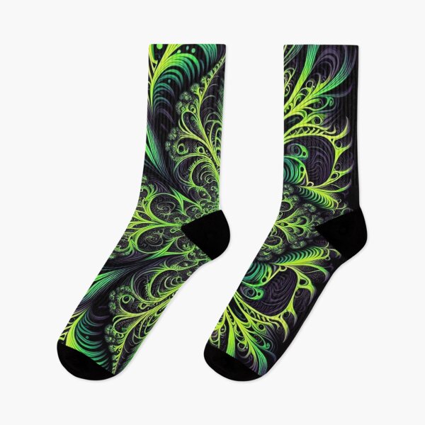 Item preview, Fractal Illusion T-Shirt Design: Infinite Depth in Neon Green and Black designed and sold by Rui Fernandes.