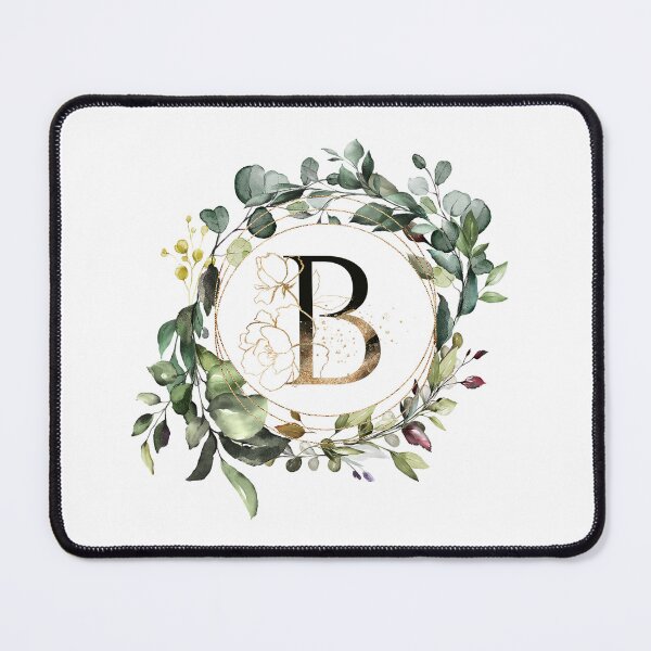 Item preview, Watercolor Botanical Wreath, floral monogram letter B designed and sold by Marty Party .