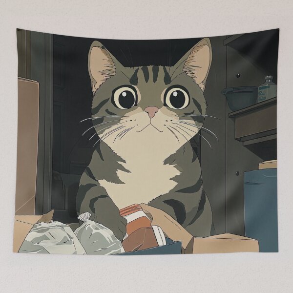 Item preview, American bobtail cat | Anime style designed and sold by ComicsFactory.