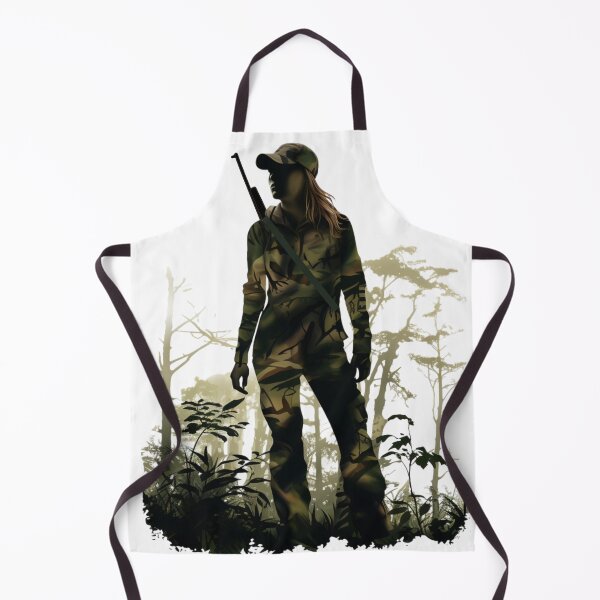 Aperçu de l'œuvre Chasseuse en camouflage, femme chassant dans les bois créée et vendue par TamarackFlair.