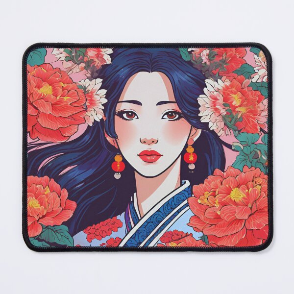Item preview, Mujer japonesa rodeada de flores designed and sold by Smashedjack.