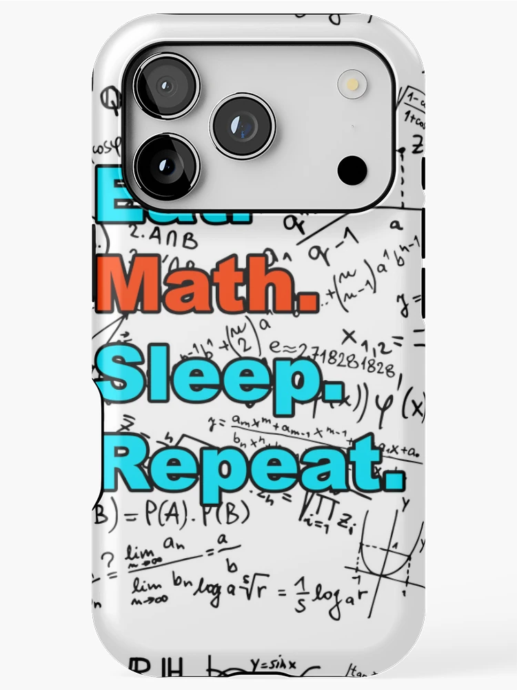 Thumbnail 1 of 4, iPhone Case, Eat. Math. Sleep. Repeat. Math equations designed and sold by Handstand365.
