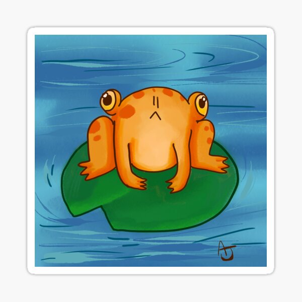 Just a Frog on a Lilypad Sticker
