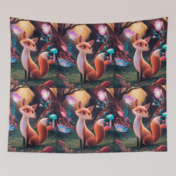 Item preview, Whimsical Fox. Fantasy cute fox, magical forest, enchanting woodland, vintage fox designed and sold by FoxVibes.