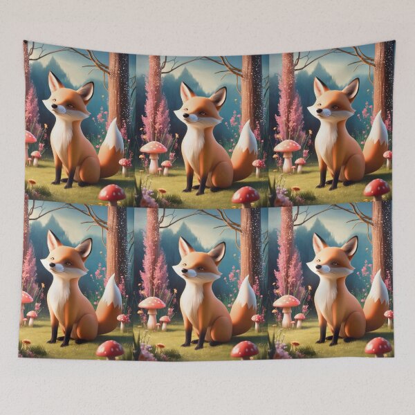 Item preview, Whimsical Fox. Fantasy cute fox, magical forest, enchanting woodland, vintage fox designed and sold by FoxVibes.