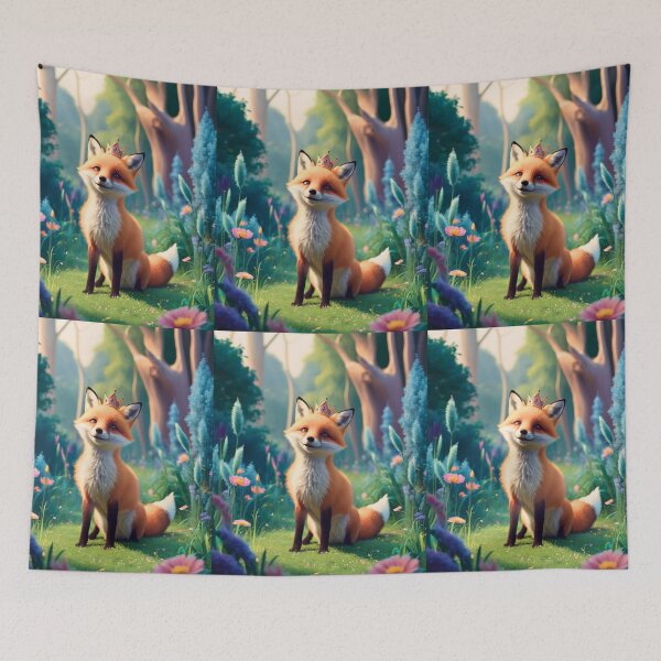 Item preview, Whimsical Fox. Fantasy cute fox, magical forest, enchanting woodland, vintage fox designed and sold by FoxVibes.
