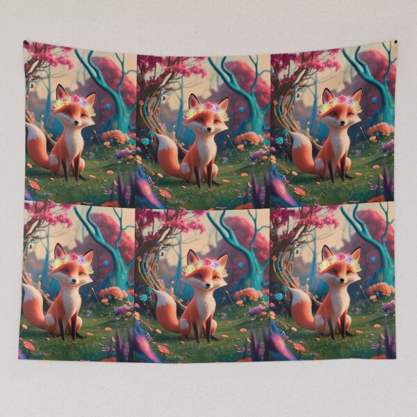 Item preview, Whimsical Fox. Fantasy cute fox, magical forest, enchanting woodland, vintage fox designed and sold by FoxVibes.