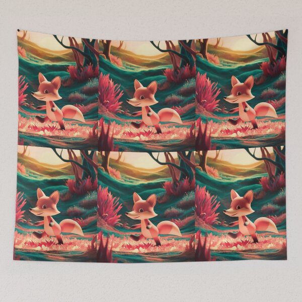 Item preview, Whimsical Fox. Fantasy cute fox, magical forest, enchanting woodland, vintage fox designed and sold by FoxVibes.