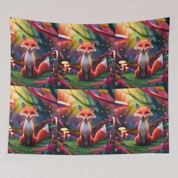 Item preview, Whimsical Fox. Fantasy cute fox, magical forest, enchanting woodland, vintage fox designed and sold by FoxVibes.