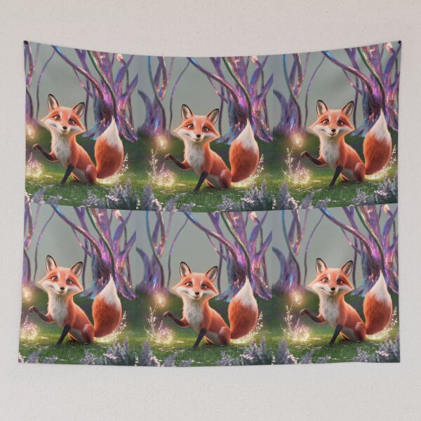 Item preview, Whimsical Fox. Fantasy cute fox, magical forest, enchanting woodland, vintage fox designed and sold by FoxVibes.