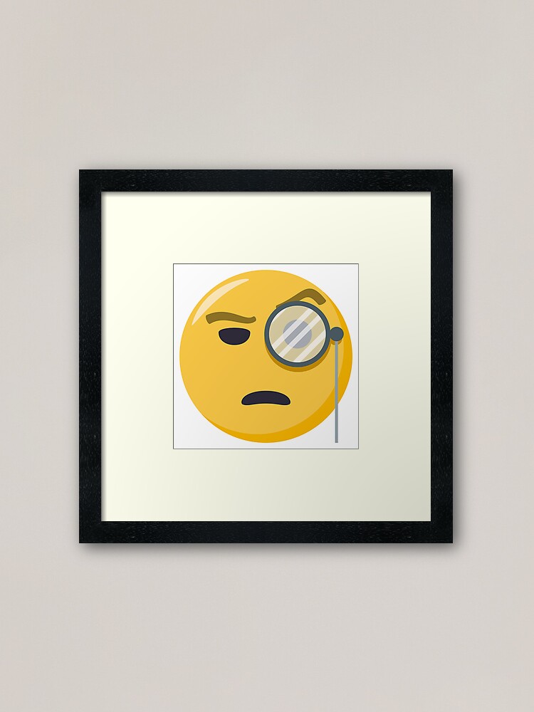 "JoyPixels™ Face With Monocle Emoji" Framed Art Print for Sale by