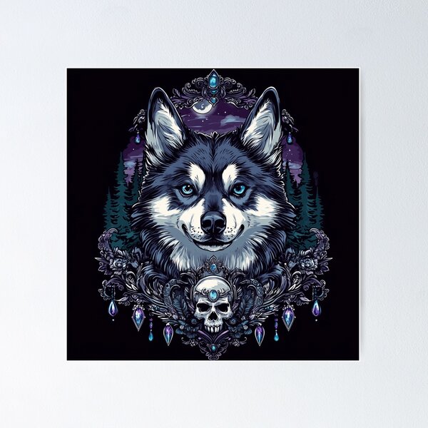 Item preview, Haunted Siberian Husky designed and sold by Nocturne  Paws.
