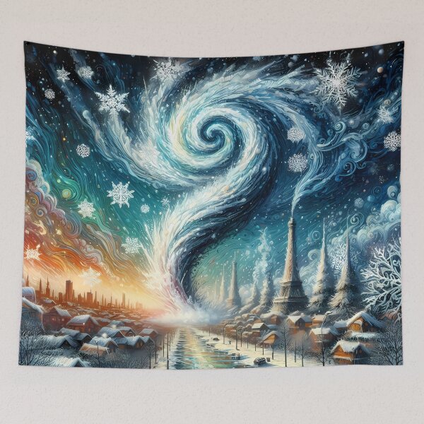 Item preview, Blizzard Tornado Through a Winter Town, Ai Generated Art  designed and sold by ACC .