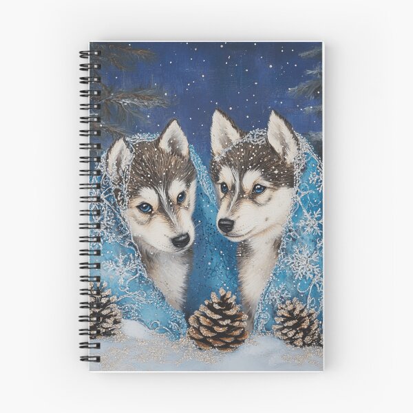 Item preview, Shimmery Painting Of Two Wolfdogs designed and sold by Nocturne  Paws.