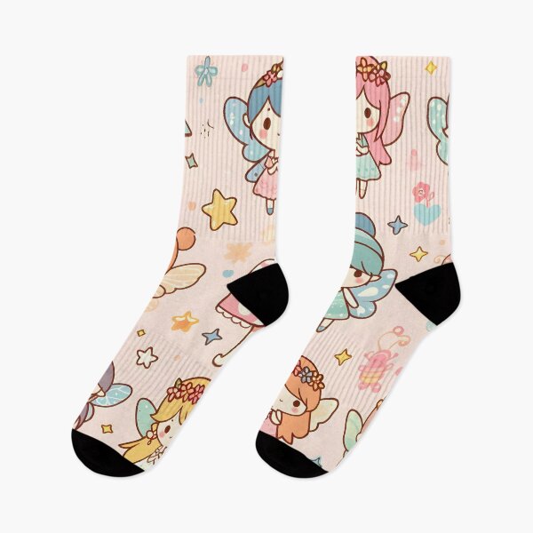 Item preview, Cute Fairy Pattern with Pastel Mushrooms and Stars designed and sold by CitrineLinker.