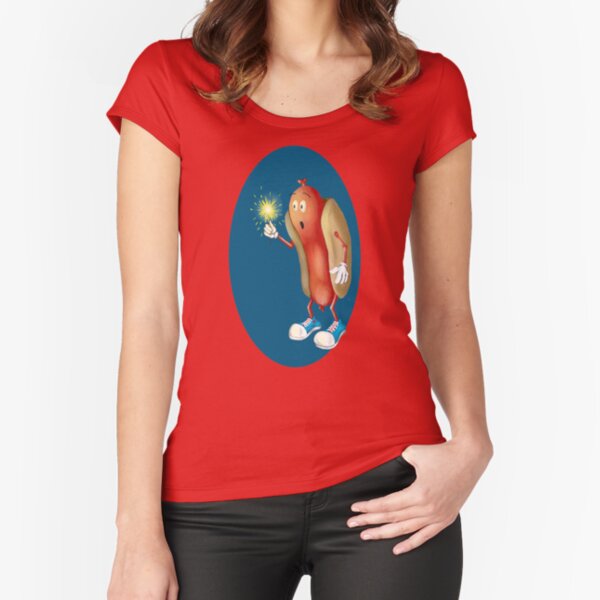 The Mesmerized Hot Dog Fitted Scoop T-Shirt