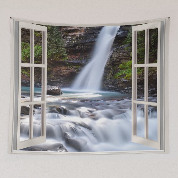 Item preview, Turquoise Waterfall Window View designed and sold by mbarimo7.